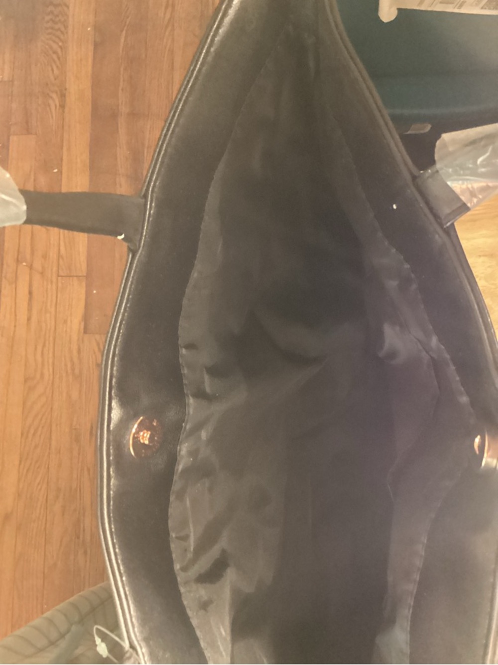 Victoria's Secret Black Fringe Logo Tote New - Picture 4 of 5